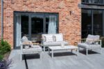 Taunton Aluminium Lounge Set with Teak Armrests & Coffee Table