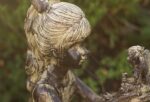 Sitting Girl with Fairy Resin Garden Statue Stone Effect 23cm - Image 4