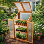 Large 3 Tier Wooden Garden Greenhouse with Polycarbonate Panels - Image 8