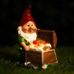 Solar Gnome Garden Ornament LED Welcome Chest Outdoor Light 21cm