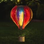 36cm Solar Hot Air Balloon Lantern with Flickering Flame LED