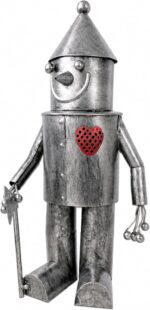 Solar Tin Man Garden Ornament with Light Up Heart Metal Statue 30cm - Image 3