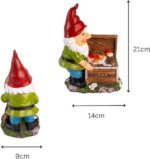 Solar Gnome Garden Ornament LED Welcome Chest Outdoor Light 21cm - Image 3
