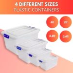 4 Pack Clear Plastic Storage Boxes with Secure Clip Lids - Image 3
