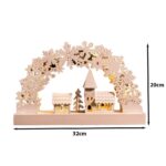 Wooden Candle Bridge Village Scene LED Decoration - Image 5