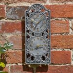 Vintage Outdoor Wall Clock with Thermometer & Barometer 35cm