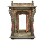 Painted Teak Shrine From Gujarat - 18thC - Image 2