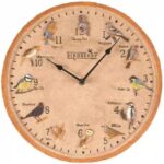 30cm Outdoor Garden Wall Clock with Thermometer Bird Design Weatherproof Resin - Image 2