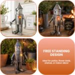 Solar Tin Man Garden Ornament with Light Up Heart Metal Statue 30cm - Image 8
