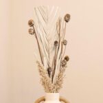 Rustic White Dried Flowers & Leaves – Decorative Natural Floral Arrangement - Image 2