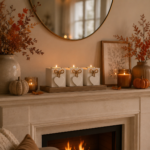 3 White Wooden Tea Light Candle Holders Rustic Heart Design