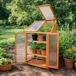 Large 3 Tier Wooden Garden Greenhouse with Polycarbonate Panels - Image 7