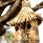 Tiki Wooden Hanging Bird Nest Box Rustic Garden Bird House Shelter