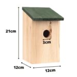 4 Pack Wooden Bird Nesting Boxes for Small Garden Birds 21cm - Image 2
